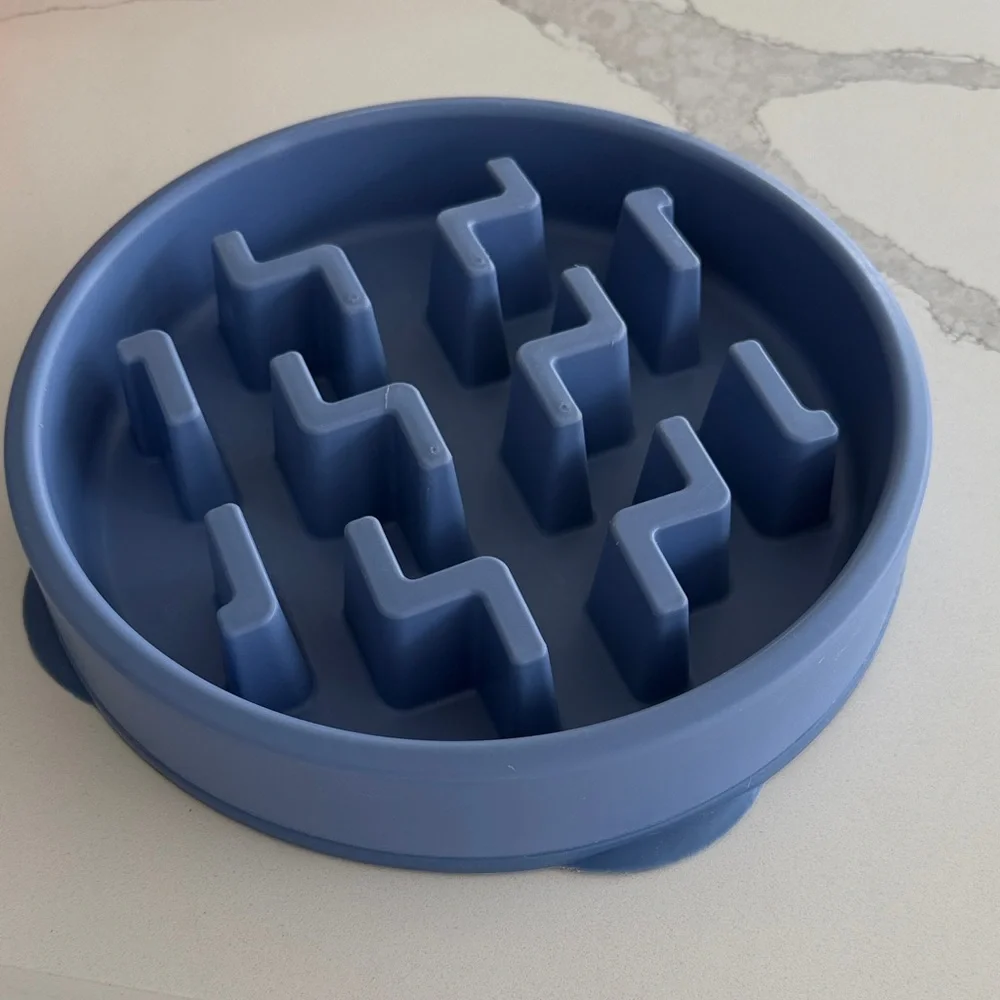 Outward Hound Slow Feeder Large Dog Bowl in Blue